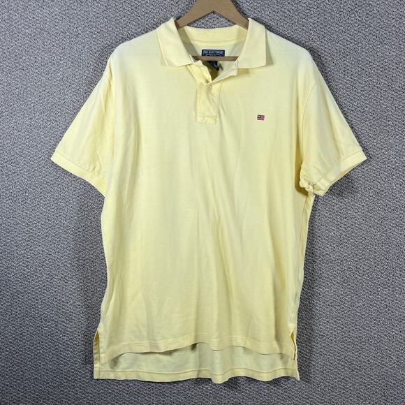 Polo Jeans Co. Ralph Lauren Polo Shirt Mens Large Yellow Short Sleeves Cotton‎ - Picture 1 of 9